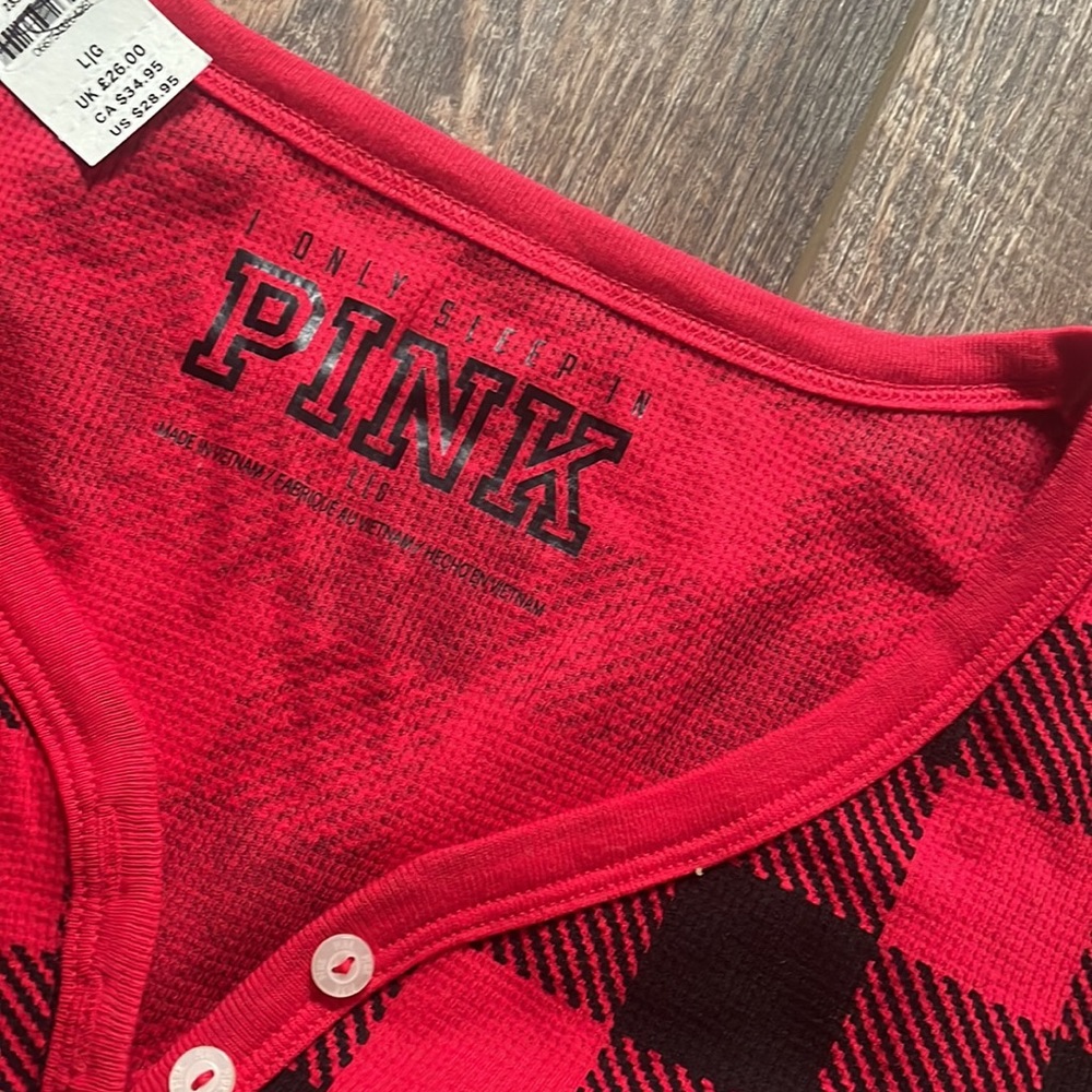 Victoria's Secret PINK Buffalo Plaid Thermal Top - Picture 4 of 5